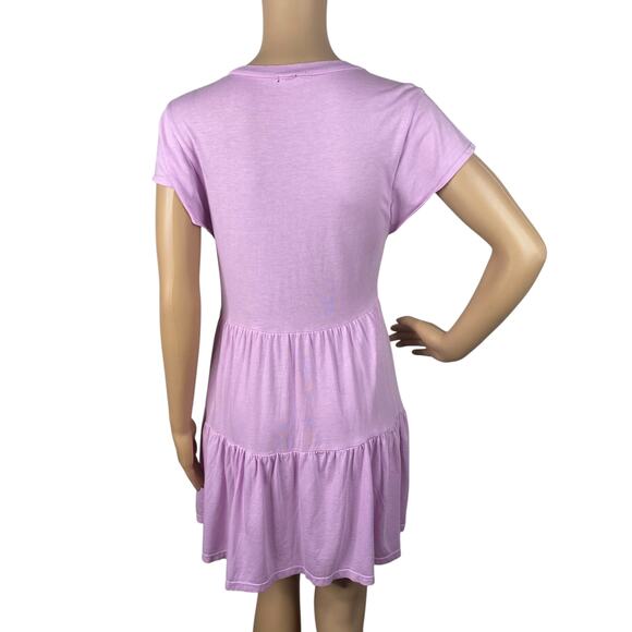 MONROW Pastel Purple Babydoll Tiered Flutter Sleeve Dress SZ XS - Picture 9 of 12